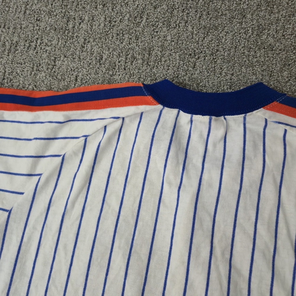 Vintage 80s New York Mets Rawlings Pinstripe MLB Button Jersey Blank Size L USA - Picture 8 of 8